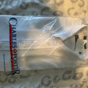 Charles Foster Classic White Men's Dress Shirt, 15- 32/33